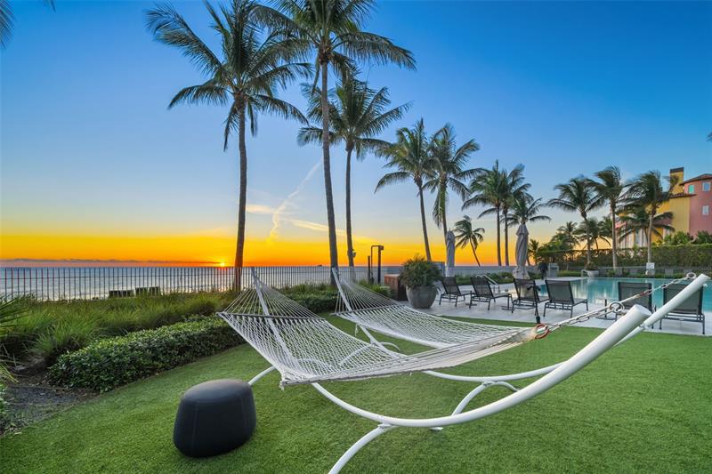 auberge beach pool and sitting area